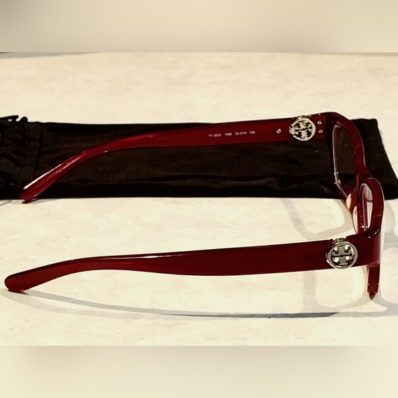 TORY BURCH TY2025 BURGUNDY ACETATE CATS EYE DESIGNER GLASSES 1080 53▪︎14/135 - Picture 5 of 15